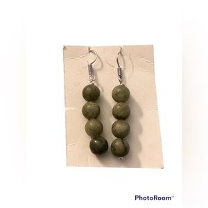 Jade dangle earrings in 925 Sterling silver